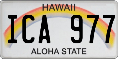HI license plate ICA977
