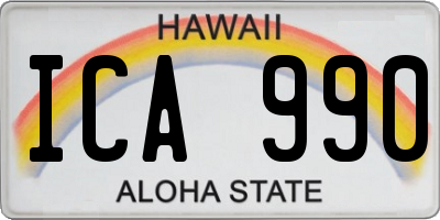 HI license plate ICA990