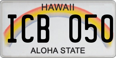 HI license plate ICB050