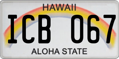 HI license plate ICB067