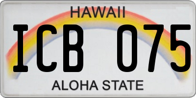 HI license plate ICB075
