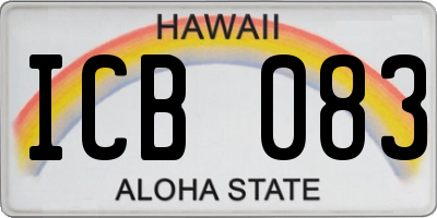 HI license plate ICB083