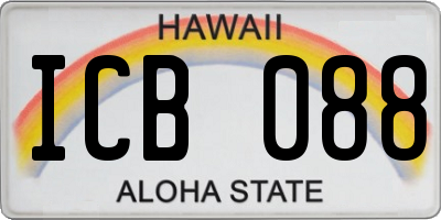 HI license plate ICB088