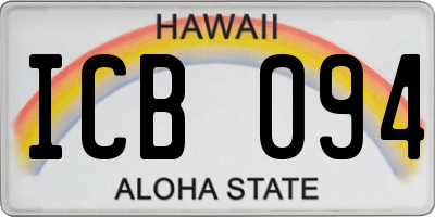 HI license plate ICB094