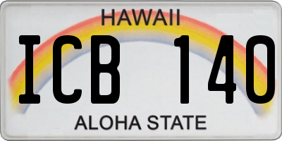 HI license plate ICB140