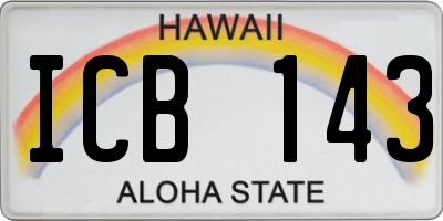 HI license plate ICB143