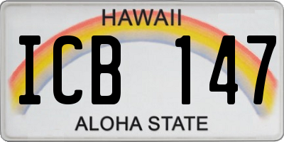 HI license plate ICB147