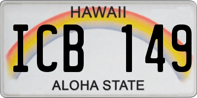 HI license plate ICB149