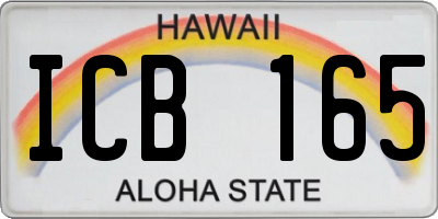 HI license plate ICB165