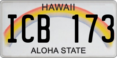 HI license plate ICB173