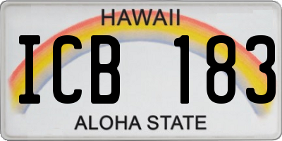 HI license plate ICB183
