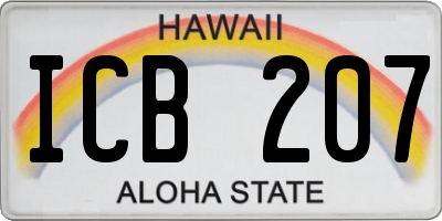 HI license plate ICB207