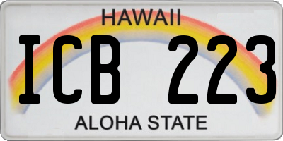 HI license plate ICB223