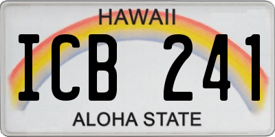 HI license plate ICB241