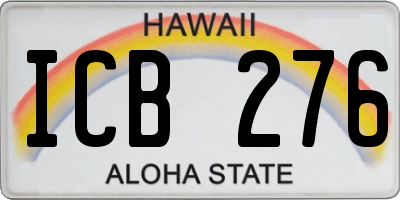 HI license plate ICB276
