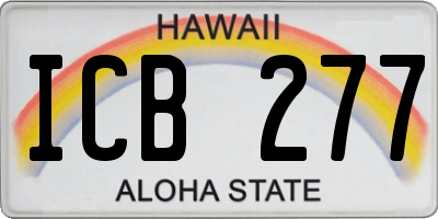 HI license plate ICB277