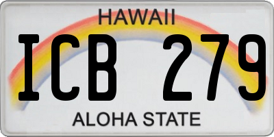 HI license plate ICB279