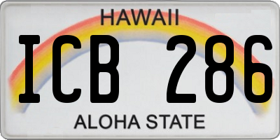 HI license plate ICB286