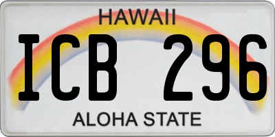 HI license plate ICB296