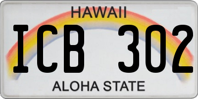HI license plate ICB302
