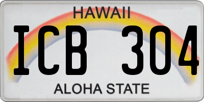 HI license plate ICB304