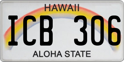 HI license plate ICB306