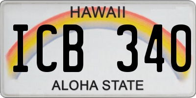 HI license plate ICB340