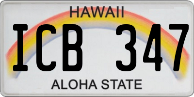 HI license plate ICB347