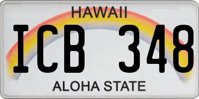 HI license plate ICB348