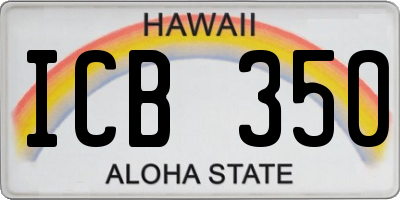 HI license plate ICB350