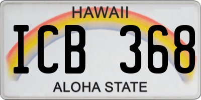 HI license plate ICB368