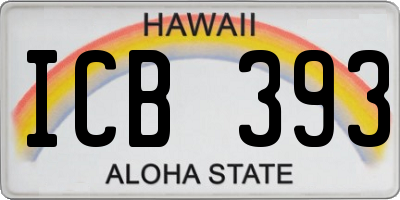 HI license plate ICB393