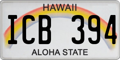 HI license plate ICB394