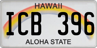 HI license plate ICB396
