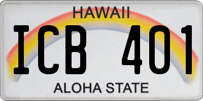 HI license plate ICB401
