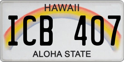 HI license plate ICB407