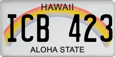 HI license plate ICB423