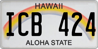 HI license plate ICB424