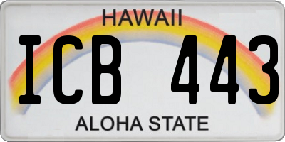 HI license plate ICB443