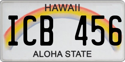 HI license plate ICB456