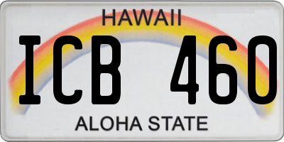 HI license plate ICB460