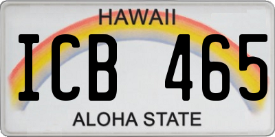 HI license plate ICB465