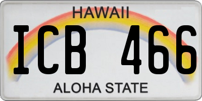 HI license plate ICB466