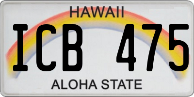 HI license plate ICB475