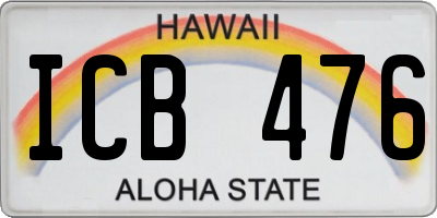 HI license plate ICB476