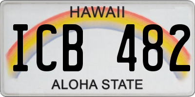 HI license plate ICB482