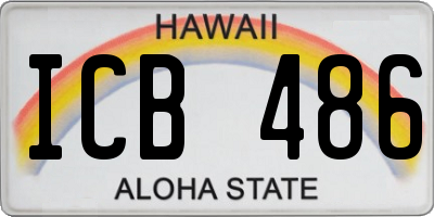 HI license plate ICB486