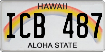 HI license plate ICB487