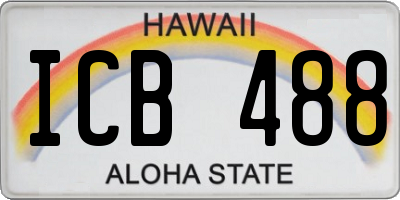 HI license plate ICB488