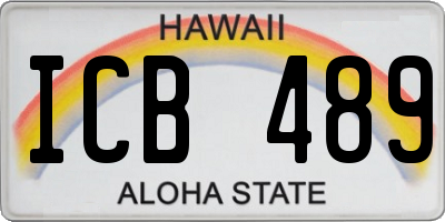 HI license plate ICB489